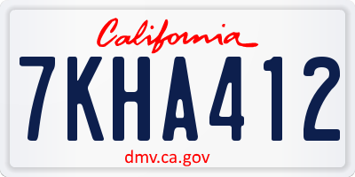 CA license plate 7KHA412