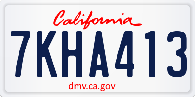 CA license plate 7KHA413