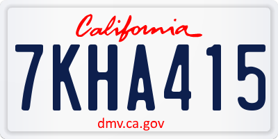 CA license plate 7KHA415