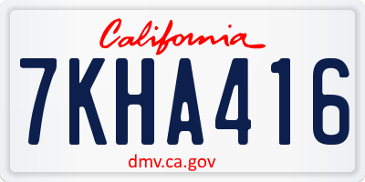 CA license plate 7KHA416