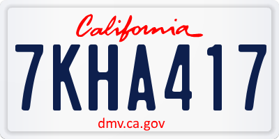 CA license plate 7KHA417
