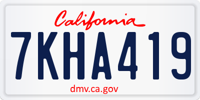 CA license plate 7KHA419