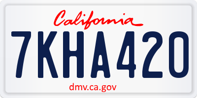 CA license plate 7KHA420