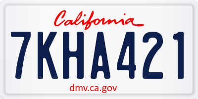 CA license plate 7KHA421