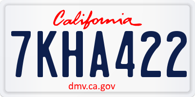 CA license plate 7KHA422