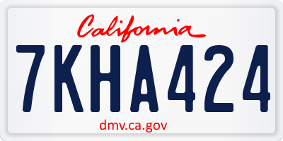 CA license plate 7KHA424