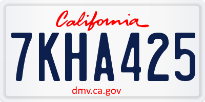 CA license plate 7KHA425