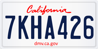 CA license plate 7KHA426