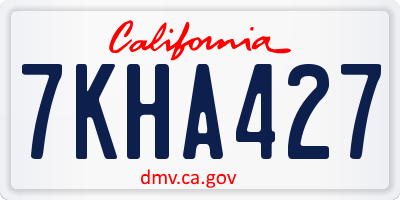 CA license plate 7KHA427