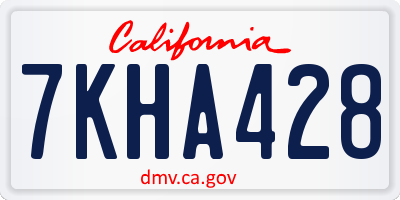 CA license plate 7KHA428