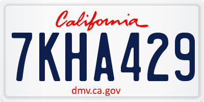 CA license plate 7KHA429