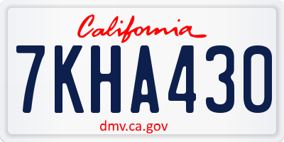 CA license plate 7KHA430