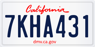 CA license plate 7KHA431