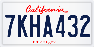 CA license plate 7KHA432