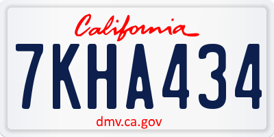 CA license plate 7KHA434