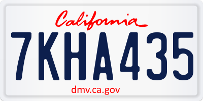 CA license plate 7KHA435