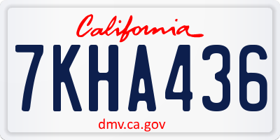 CA license plate 7KHA436