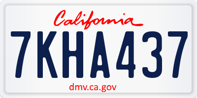 CA license plate 7KHA437