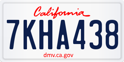 CA license plate 7KHA438