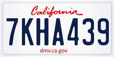 CA license plate 7KHA439