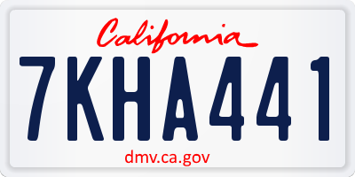 CA license plate 7KHA441