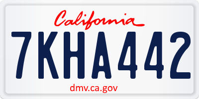 CA license plate 7KHA442