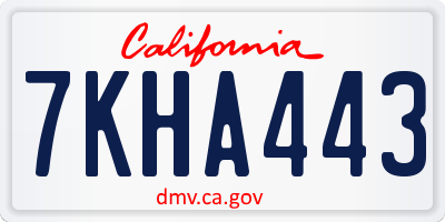 CA license plate 7KHA443