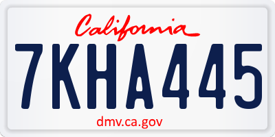 CA license plate 7KHA445