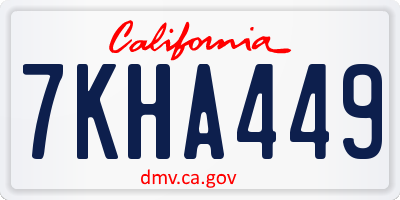 CA license plate 7KHA449