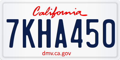 CA license plate 7KHA450
