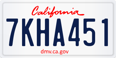 CA license plate 7KHA451
