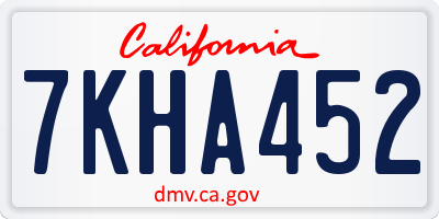 CA license plate 7KHA452
