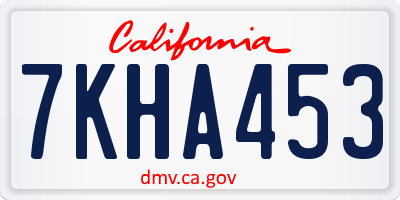 CA license plate 7KHA453