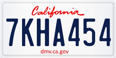 CA license plate 7KHA454