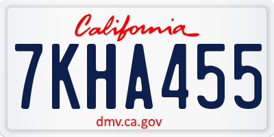 CA license plate 7KHA455
