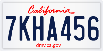 CA license plate 7KHA456