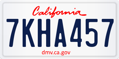 CA license plate 7KHA457