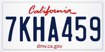 CA license plate 7KHA459
