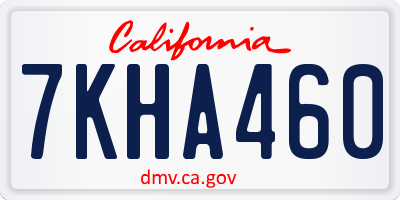 CA license plate 7KHA460