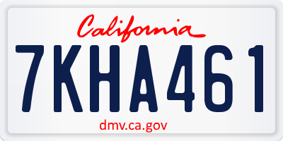CA license plate 7KHA461