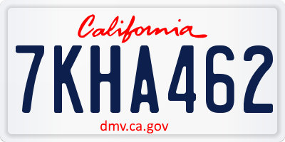 CA license plate 7KHA462