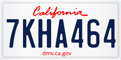 CA license plate 7KHA464