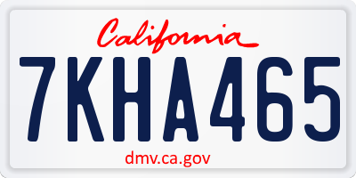 CA license plate 7KHA465