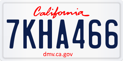 CA license plate 7KHA466