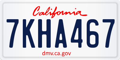 CA license plate 7KHA467