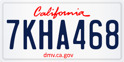 CA license plate 7KHA468