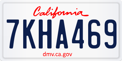 CA license plate 7KHA469