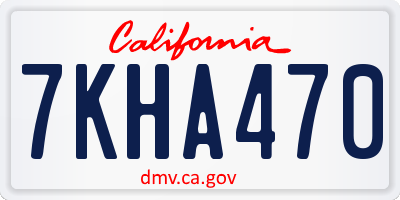 CA license plate 7KHA470