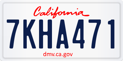CA license plate 7KHA471