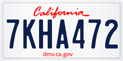 CA license plate 7KHA472